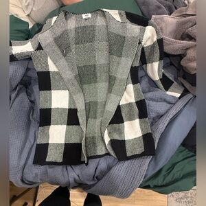 Black and White Checkered Women's Sweater